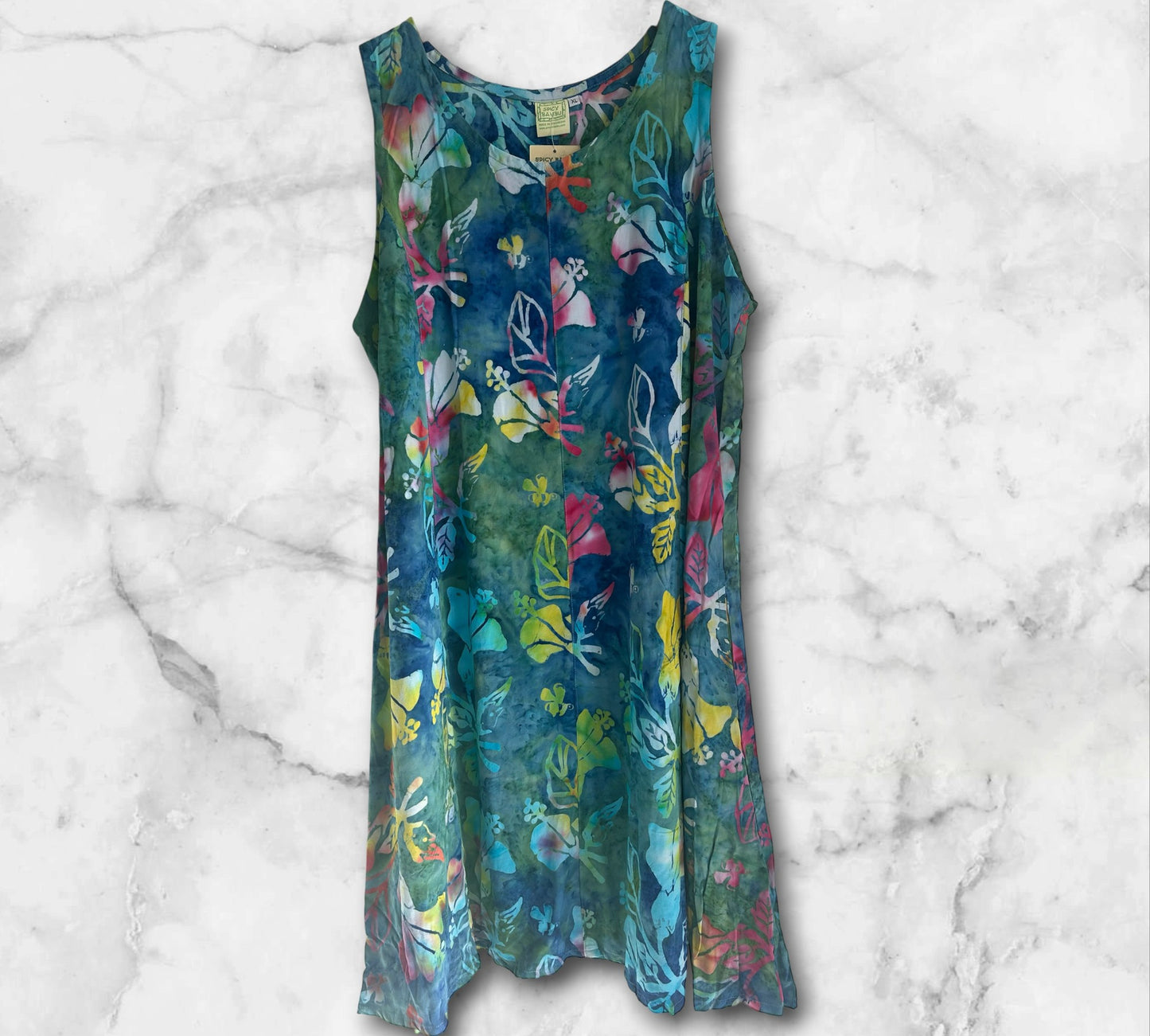 Short Tank Dress Hibiscus Print
