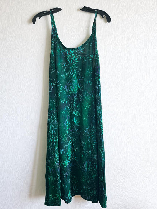 Spaghetti Strap Green Bamboo Batik