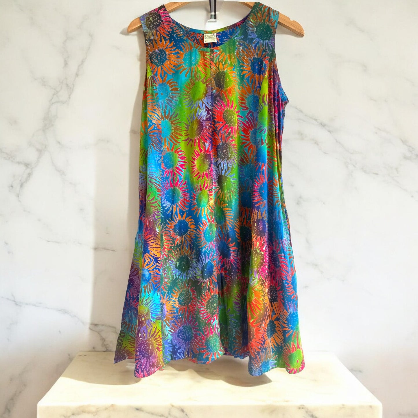 Short Tank Dress Sunflower Print