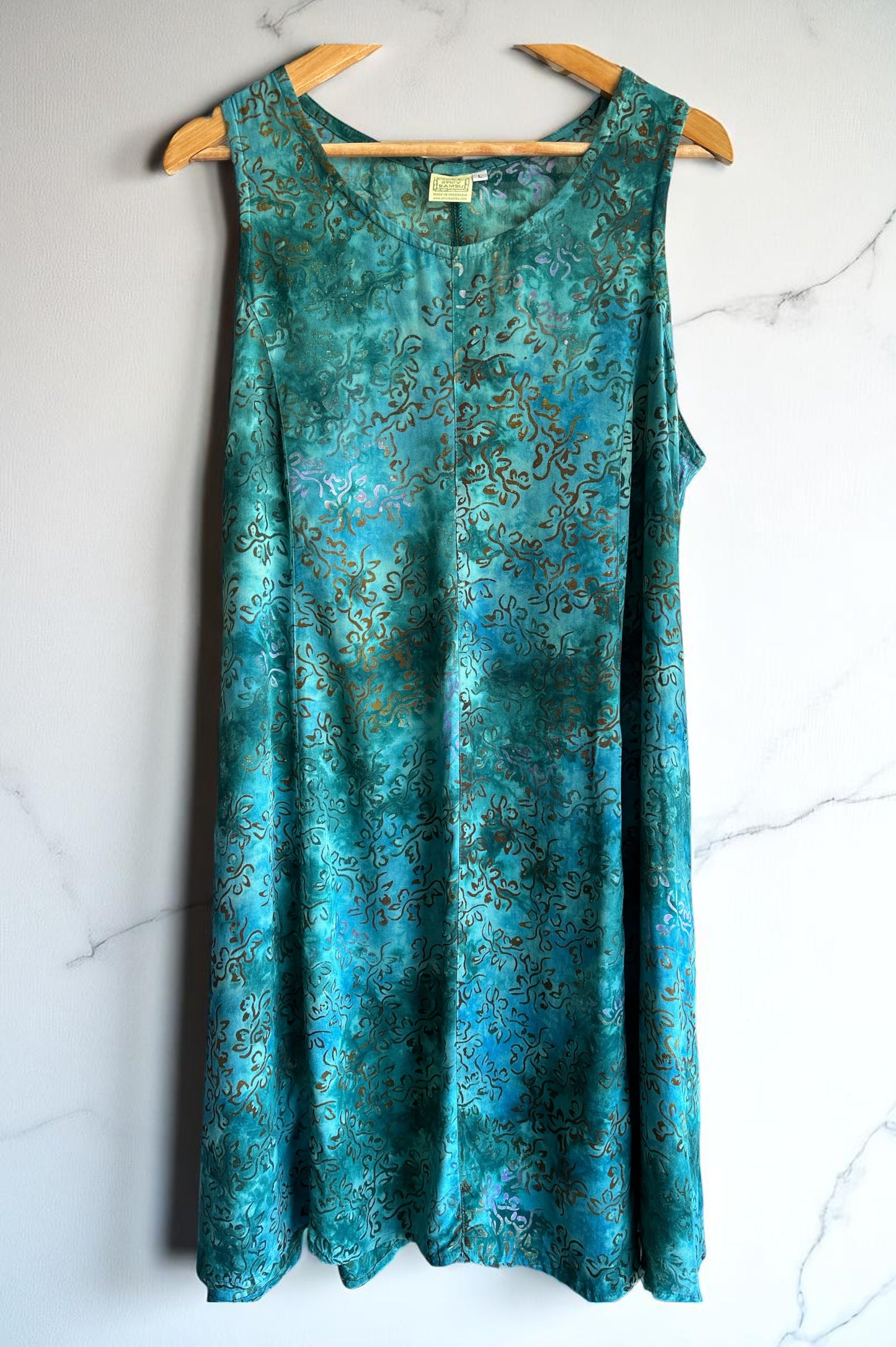 Short Tank Dress Tropical Ocean Print