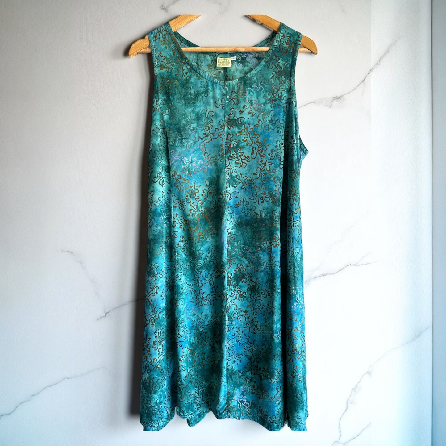 Short Tank Dress Tropical Ocean Print